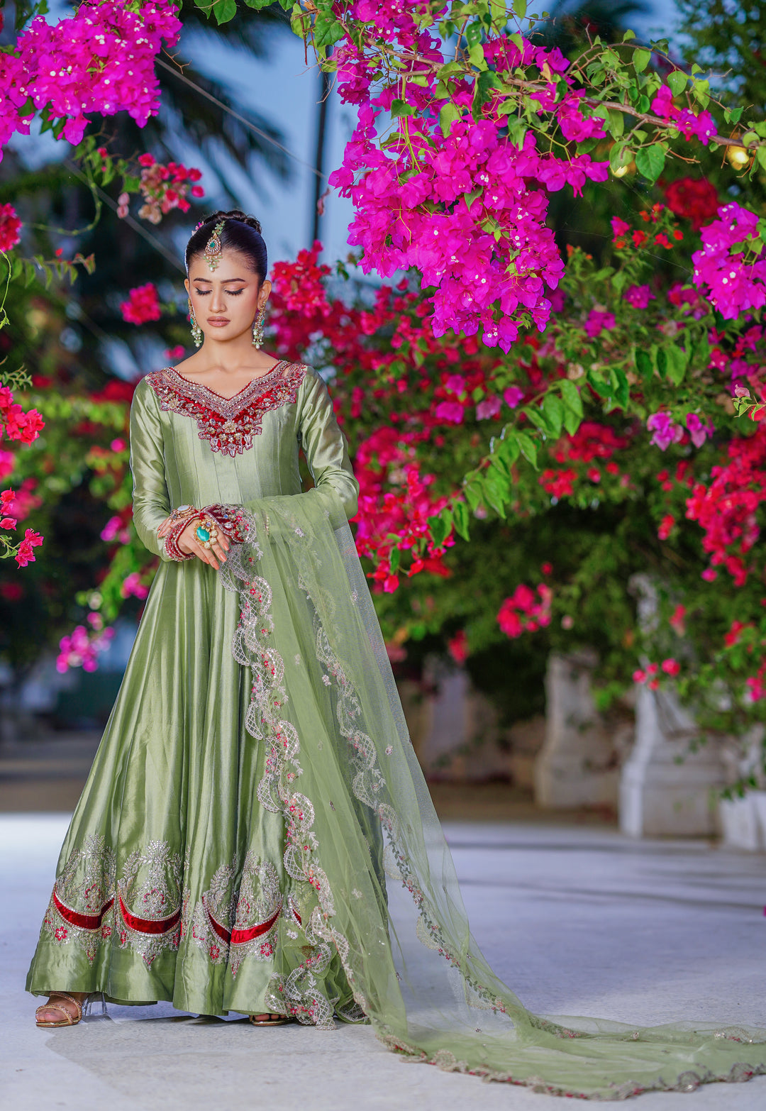 Kalidar Peshwas | Naina Lage | KKDP-006 Soft Sage Green |