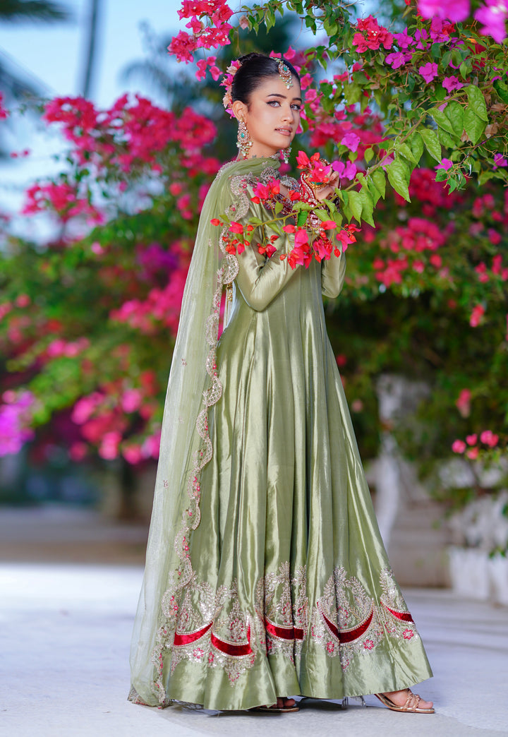 Kalidar Peshwas | Naina Lage | KKDP-006 Soft Sage Green |