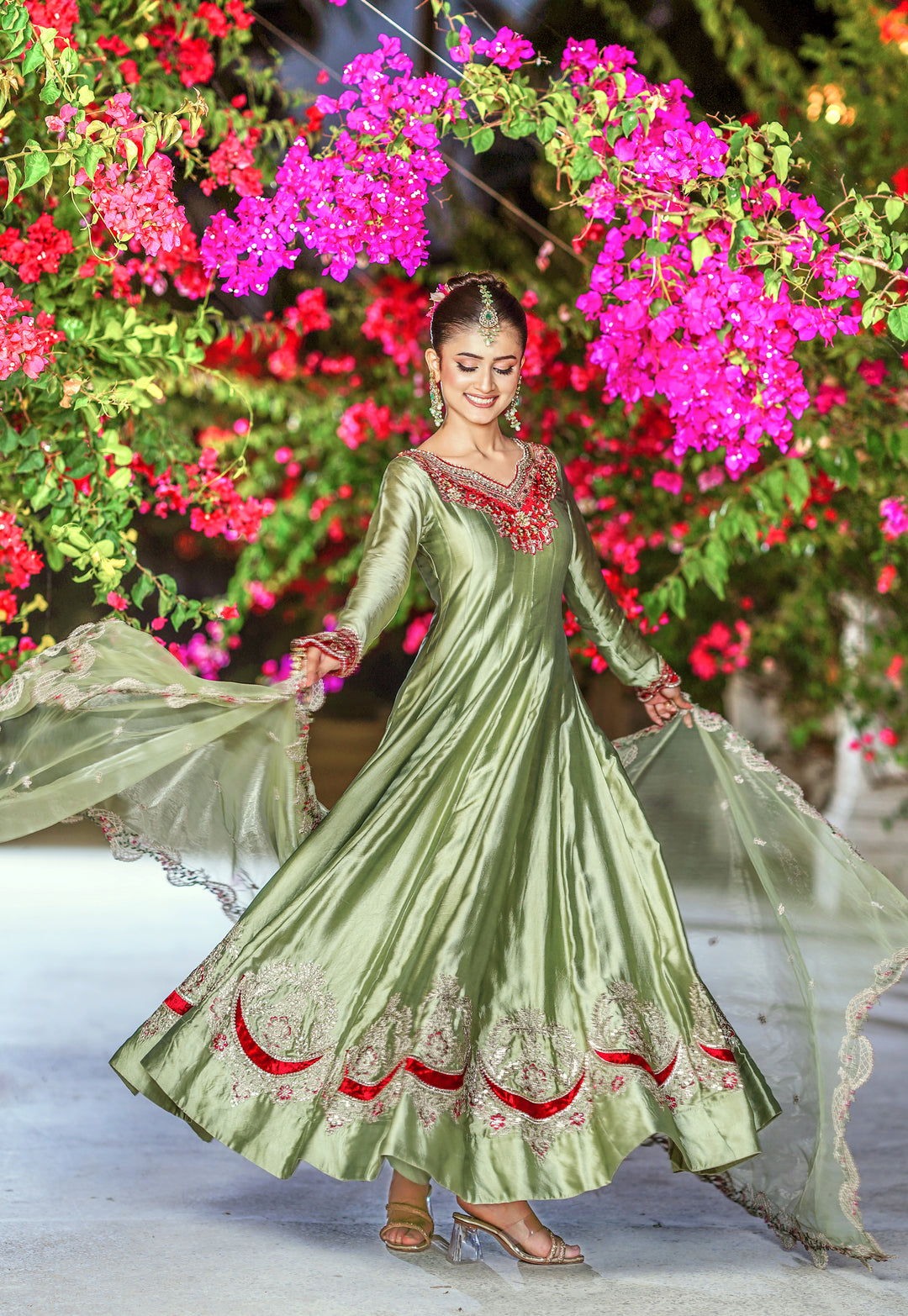 Kalidar Peshwas | Naina Lage | KKDP-006 Soft Sage Green |