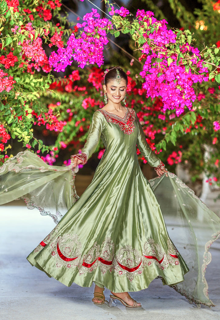 Kalidar Peshwas | Naina Lage | KKDP-006 Soft Sage Green |