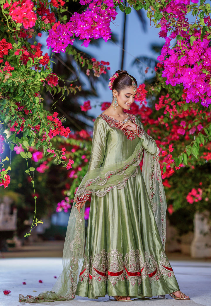 Kalidar Peshwas | Naina Lage | KKDP-006 Soft Sage Green |