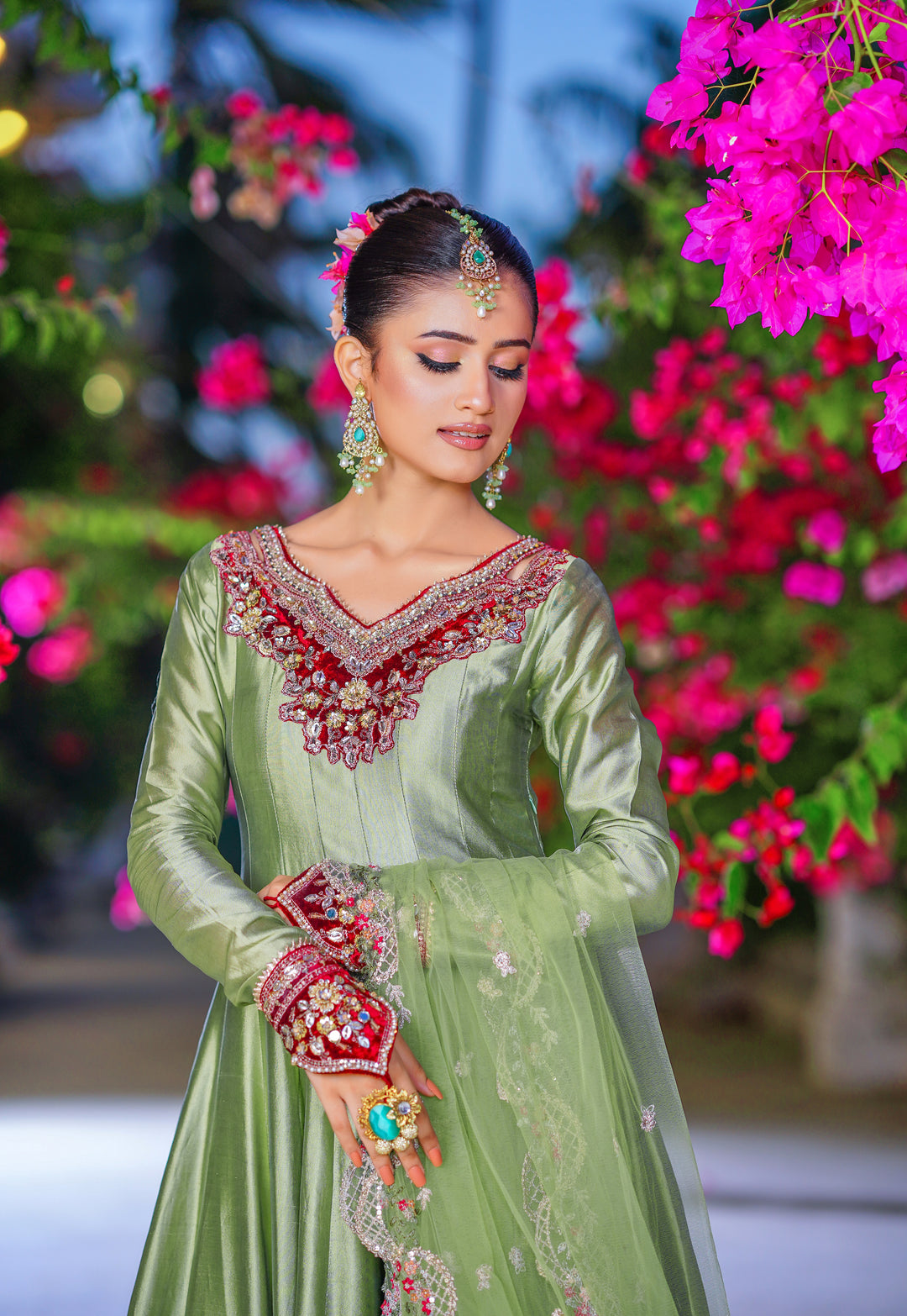 Kalidar Peshwas | Naina Lage | KKDP-006 Soft Sage Green |