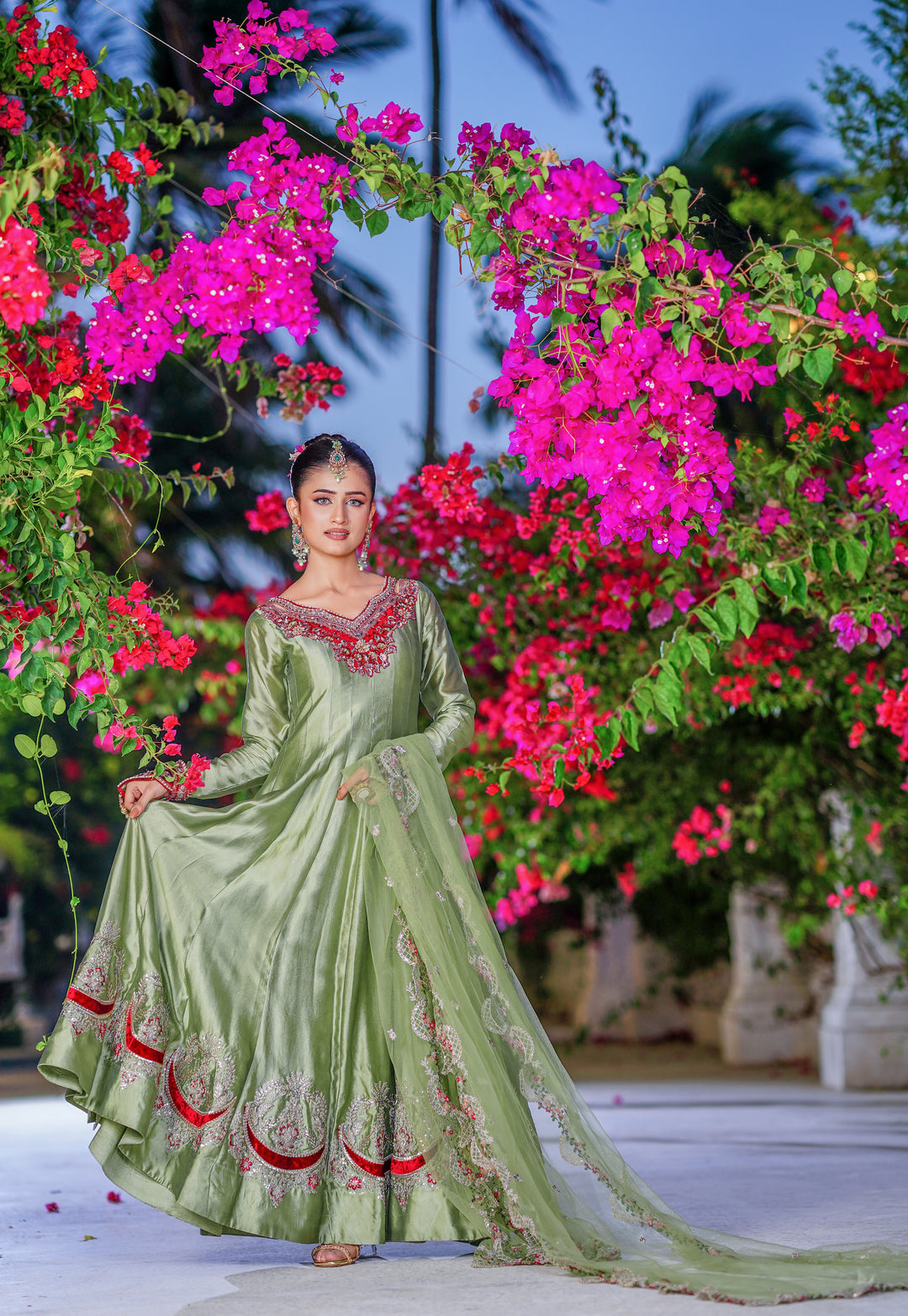 Kalidar Peshwas | Naina Lage | KKDP-006 Soft Sage Green |
