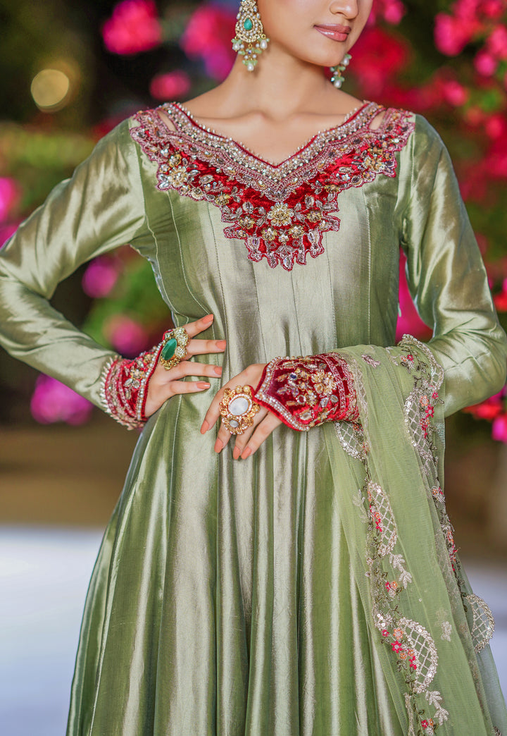 Kalidar Peshwas | Naina Lage | KKDP-006 Soft Sage Green |