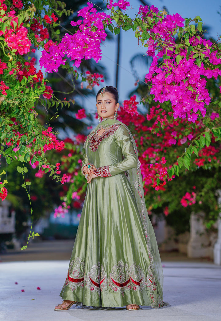 Kalidar Peshwas | Naina Lage | KKDP-006 Soft Sage Green |