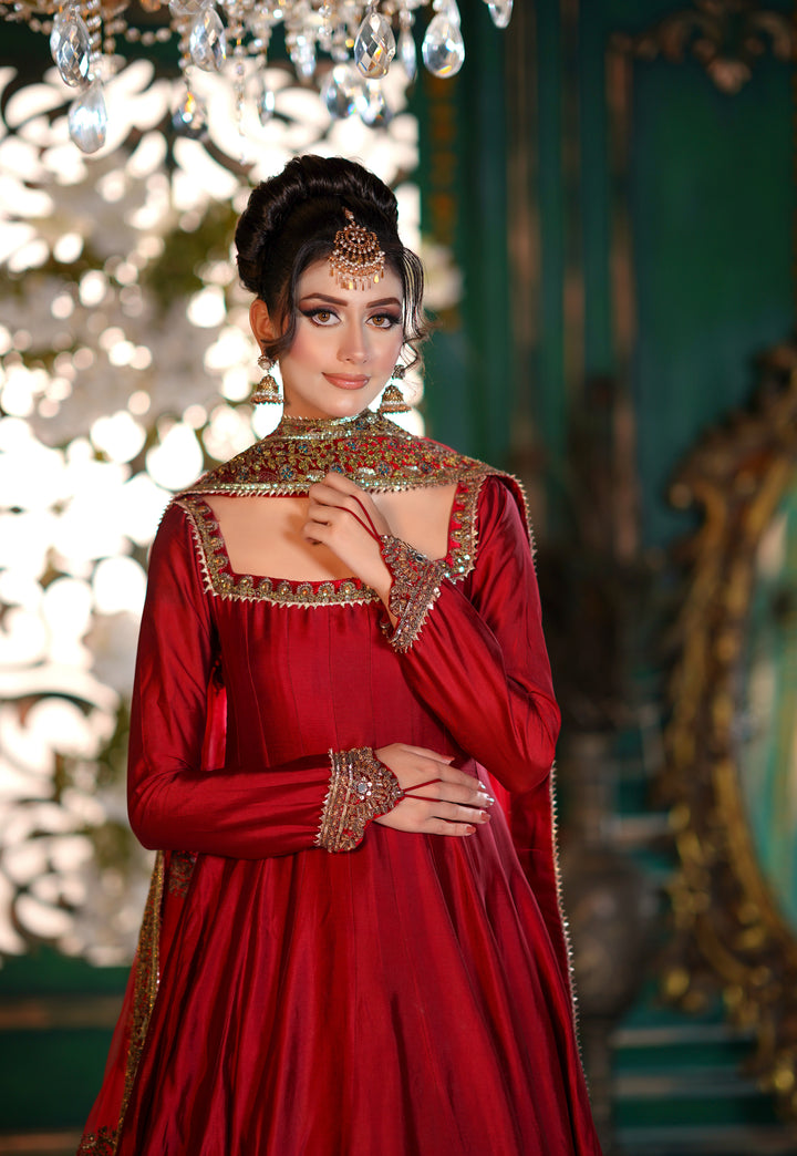 Kalidar Peshwas Unstitched | Naina Lage | KKDP-005 RED |
