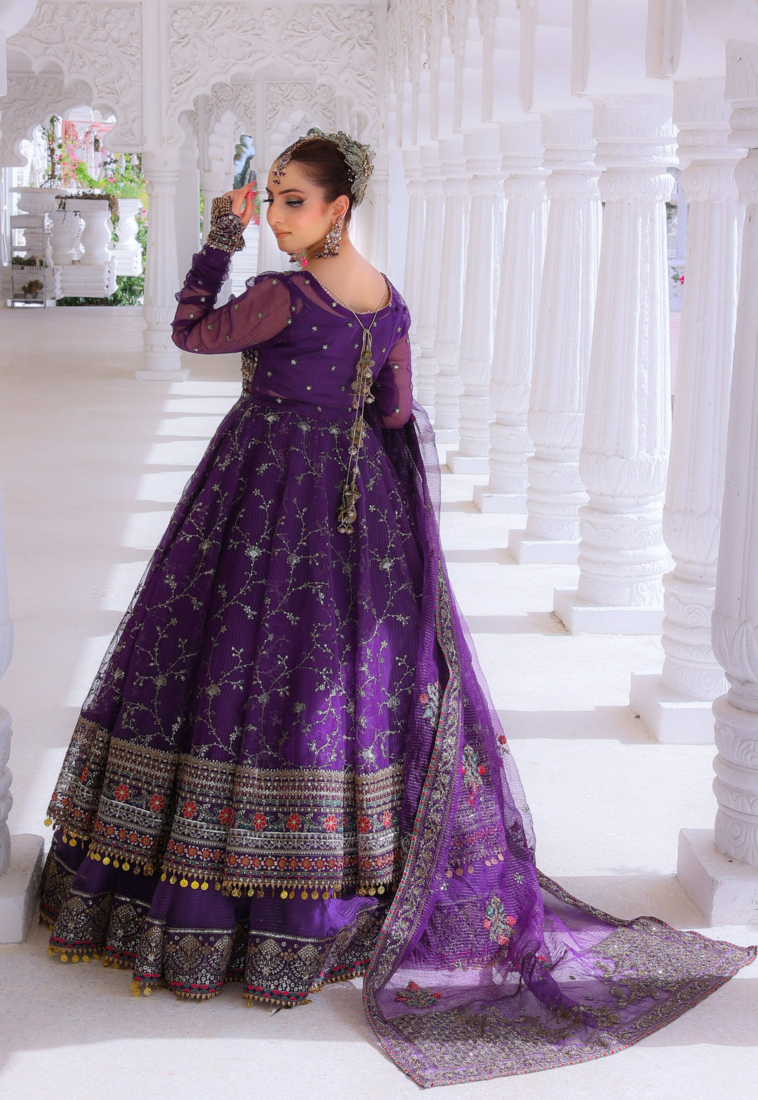 Front Open Style Peshwas Unstitched | Naina Lage | UKFOP-003