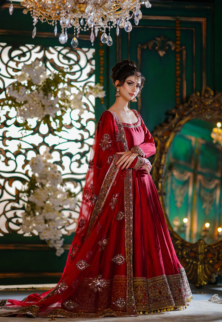Kalidar Peshwas Unstitched | Naina Lage | KKDP-005 RED |